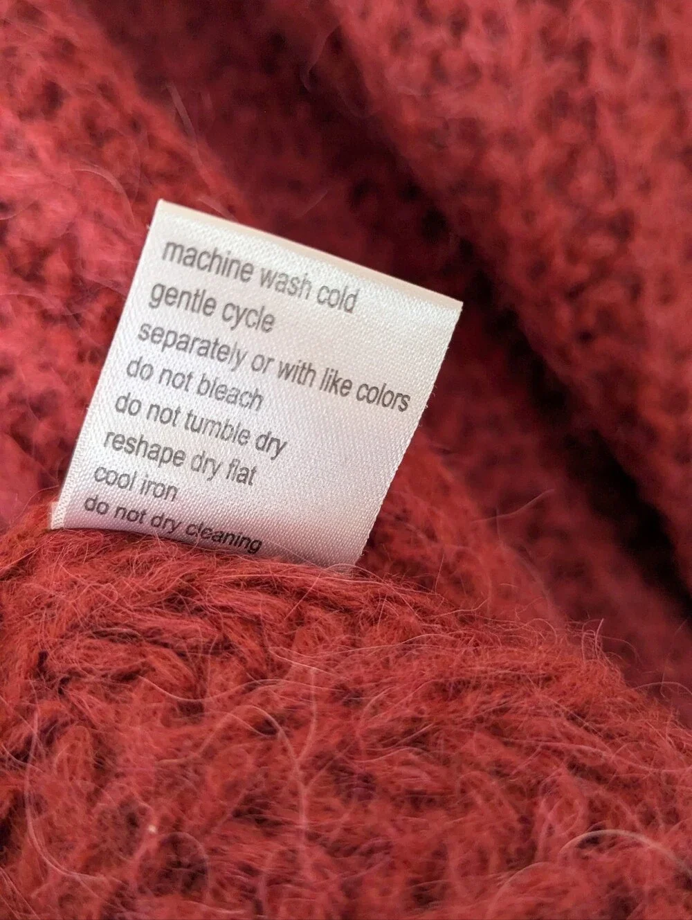 Elsamanda Italy Alpaca Blend Leaf Knit Sweater - Burgundy - Size M